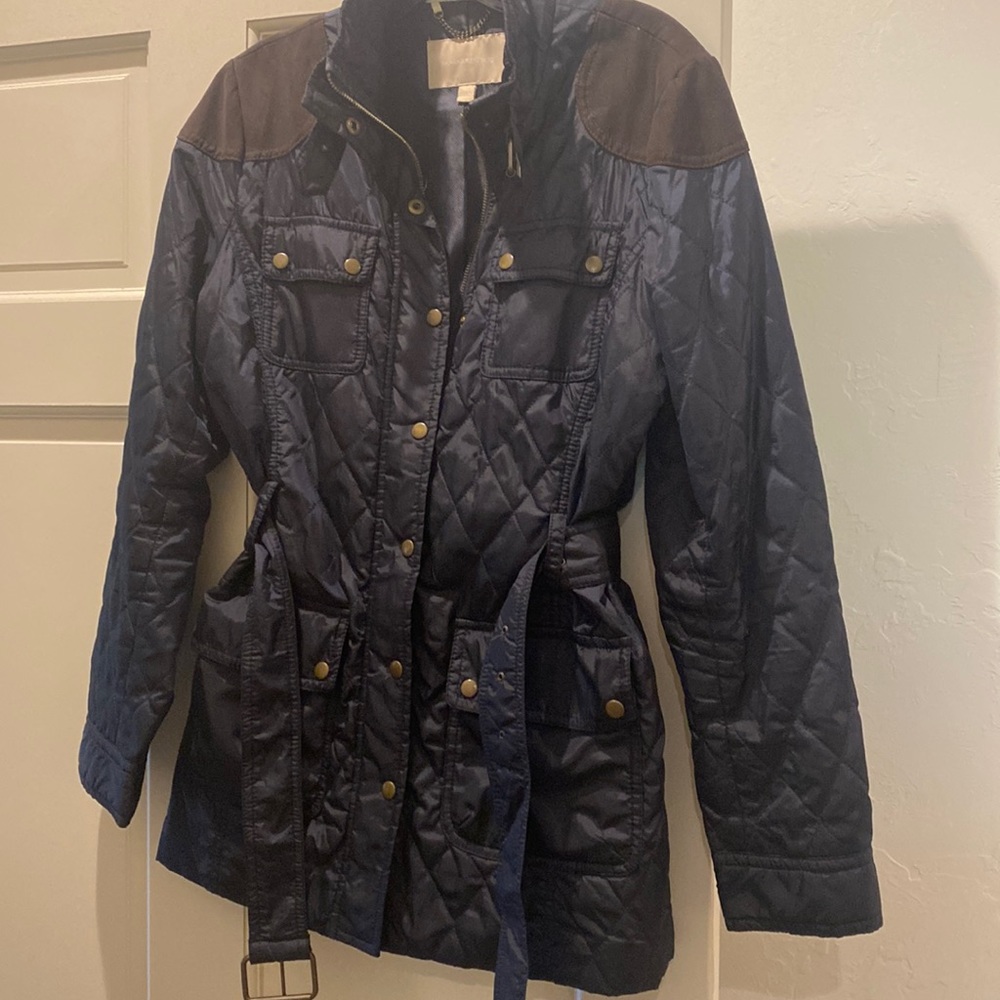 Banana Republic Navy Quilted Coat